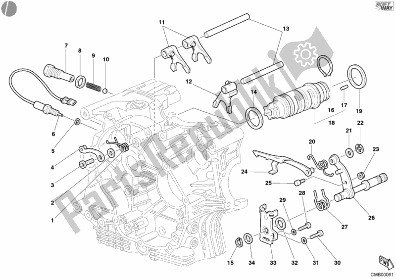 Wszystkie części do Mechanizm Zmiany Biegów Ducati Sport ST4 S 996 2003